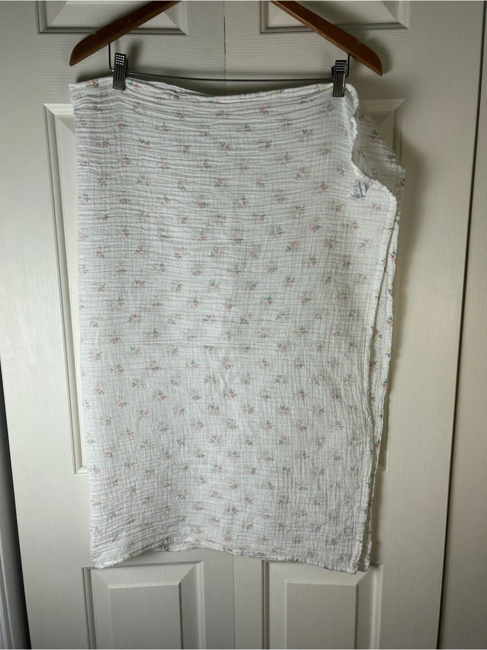 Luxe + Willow Floral Baby Swaddle Blanket Muslin Cotton Pink White Green Yellow